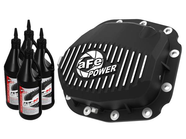 aFe Power - aFe Power Pro Series Differential Cover Black w/ Machined Fins & Gear Oil Ford F-150 15-23 (Super 8.8-12) - 46-71181B - Image 1