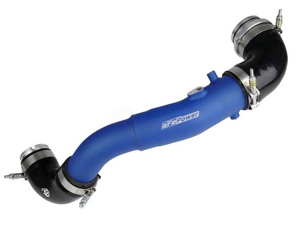 aFe Power - aFe Power BladeRunner 2-1/2 IN to 3 IN Aluminum Hot-Side Charge Pipe Blue BMW Z4 M40i (G29) 20-23 L6-3.0L (t) B58 - 46-20408-L - Image 1