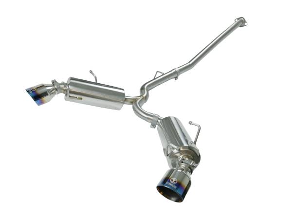 aFe Power - aFe Power Takeda 2-1/2 IN 304 Stainless Steel Cat-Back Exhaust System w/Blue Flame Tip Toyota GR86/FR-S/BRZ 13-23 H4-2.0L/2.4L - 49-36023-L - Image 1