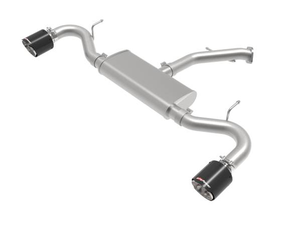 aFe Power - aFe Power Takeda 2-1/2 IN 409 Stainless Steel Axle-Back Exhaust w/ Carbon Fiber Tips Hyundai Elantra GT 18-20 L4-1.6L (t) - 49-47016-C - Image 1