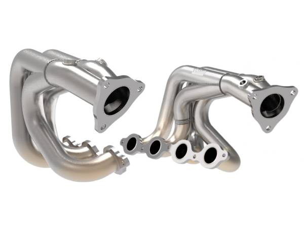 aFe Power - aFe Power Twisted Steel 1-7/8 IN to 2-3/4 IN 304 Stainless Headers w/ Raw Finish Chevrolet Corvette (C8) 20-23 V8-6.2L - 48-34148 - Image 1