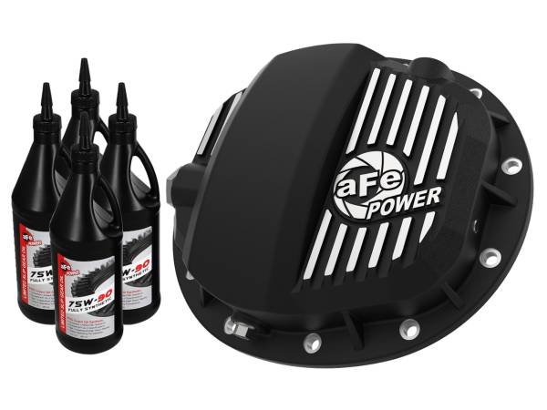 aFe Power - aFe Power Pro Series Rear Differential Cover Black w/ Machined Fins & Gear Oil GM Gas Trucks/SUV's 19-24 (GMCH 9.5) - 46-71141B - Image 1