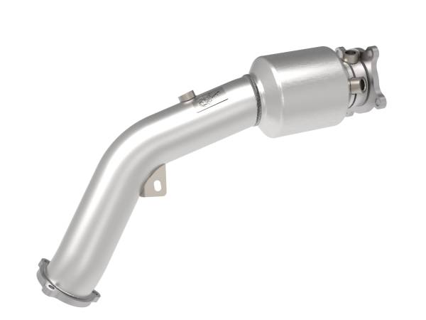 aFe Power - aFe Power Twisted Steel Down Pipe 3 IN 304 Stainless Steel w/ Cat Audi A4/A5 (B8) 09-16 L4-2.0L (t) - 48-36410-YC - Image 1