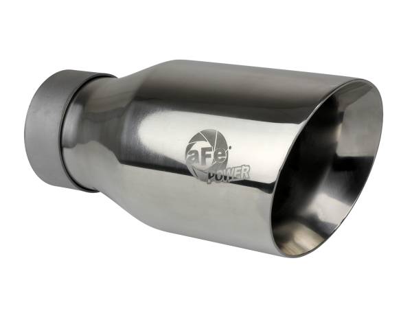 aFe Power - aFe Power MACH Force-Xp 304 Stainless Steel Clamp-on Exhaust Tip Polished 3 IN Inlet x 4-1/2 IN Outlet x 9 IN L - 49T30454-P093 - Image 1