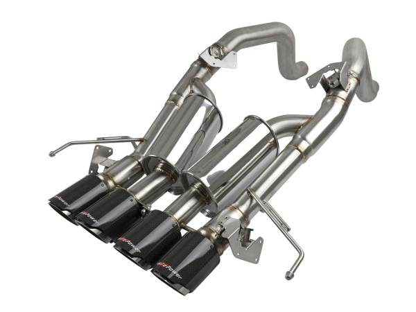 aFe Power - aFe Power MACH Force-Xp 304 Stainless Steel Axle-Back Exhaust System w/ Carbon Fiber Tips Chevrolet Corvette (C7) 14-19 V8-6.2L LT1 - 49-34056-1C - Image 1