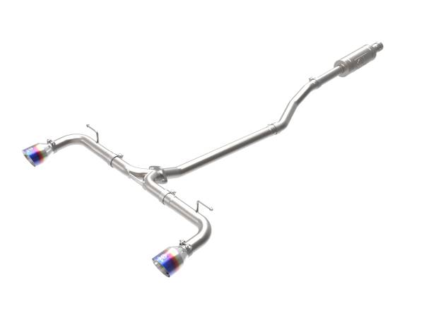 aFe Power - aFe Power Takeda 2-1/2 IN 304 Stainless Steel Cat-Back Exhaust System w/ Blue Flame Tips Mazda 3 Hatchback 14-18 L4-2.0/2.5L - 49-37015-L - Image 1