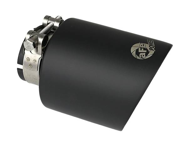 aFe Power - aFe Power MACH Force-Xp 304 Stainless Steel Clamp-on Exhaust Tip Black Velvet 2-1/2 IN Inlet x 4-1/2 IN Outlet x 7 IN L - 49T25454-B072 - Image 1