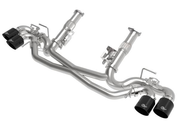 aFe Power - aFe Power MACH Force-Xp Cat-Back Exhaust w/ NPP Exhaust Valve Black Tip No Muffler Chevrolet Corvette (C8) 20-23 V8-6.2L - 49-34124NM-B - Image 1