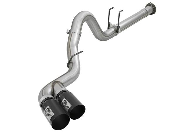 aFe Power - aFe Power Rebel XD Series 4 IN 409 Stainless Steel DPF-Back Exhaust w/Dual Black Tips Ford Diesel Trucks 11-14 V8-6.7L (td) - 49-43120-B - Image 1