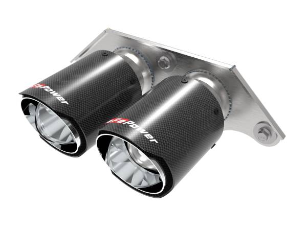 aFe Power - aFe Power MACH Force-Xp 4 IN Carbon Fiber OE Replacement Exhaust Tips Porsche 911 GT3 14-19 H6-3.8L/4.0L - 49C36435-C - Image 1