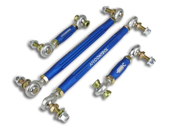 aFe Power - aFe CONTROL Adjustable End Link Set Blue BMW M2 (F87) 16-21/M3/M4 (F80/82/83) 15-20 L6-3.0L (tt) N55/S55 - 442-502001-L - Image 1