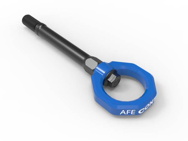 aFe Power - aFe CONTROL Front Tow Hook Blue Chevrolet Corvette (C8) 20-23 V8-6.2L - 450-401014-L - Image 1