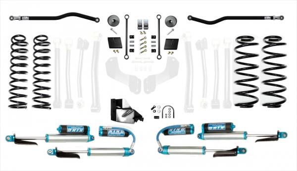 EVO Manufacturing - Jeep Wranlger JLU 2.5 Inch High Clearance Plus Long Arm w/EVO SPEC King 2.5 Inch Shocks with Adjusters EVO Manufacturing - Image 1