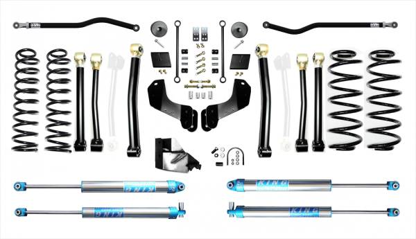 EVO Manufacturing - Jeep Wrangler JL 4.5 Inch Heavy Duty Enforcer Overland Lift Stage 4 Plus with EVO SPEC King 2.0 Inch Shocks EVO Manufacturing - Image 1