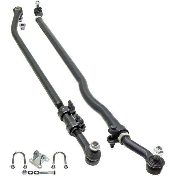 RockJock 4x4 - RockJock 4x4 Currectlync Steering System 07-18 Wrangler JK w/Flipped Drag Link 1 1/2 Inch Diameter Tube Tie Rod/Forged Drag Link/Forged Tie Rod Ends Premium Jam Nuts And Adjuster - JK-9704P - Image 1