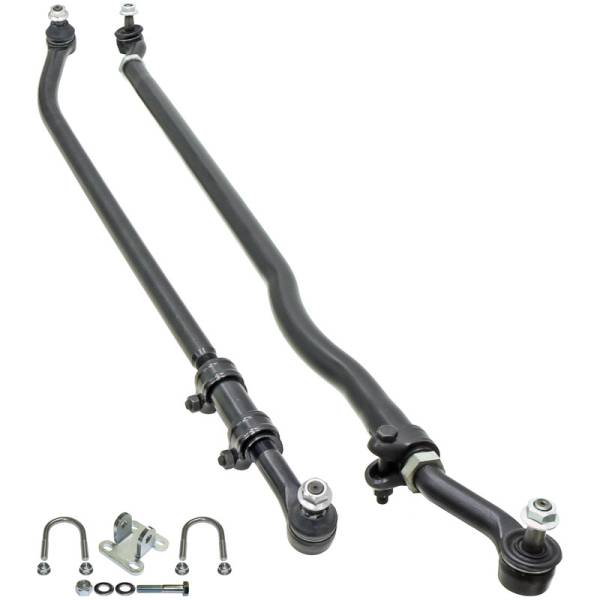 RockJock 4x4 - RockJock 4x4 Currectlync Steering System 07-18 Wrangler JK Bolt-On Includes 1 1/2 Inch Diameter Tie Rod/Forged Drag Link HD Steering Stabilizer Shock Mounting Kit - JK-9704 - Image 1