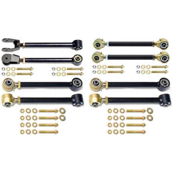 RockJock 4x4 - RockJock 4x4 Johnny Joint Control Arm Set 97-06 Wrangler TJ and LJ Unlimited Adjustable w/ Double Adjustable Rear Upper Arms Set Of 8 - CE-9100A - Image 1