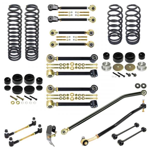 RockJock 4x4 - RockJock 4x4 Pro Edition Johnny Joint Suspension System for TJ 4 Inch lift - RJ-TJ0001-101 - Image 1