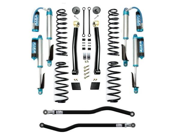 EVO Manufacturing - EVO Jeep Wrangler JL 3.5 Enforcer 4XE Lift Stage 2 PLUS with EVO SPEC King 2.5 Shocks with Adjusters - EVO-3013S2EPKA - Image 1