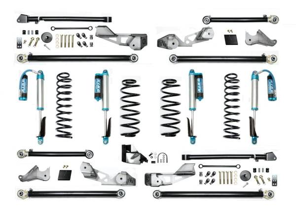 EVO Manufacturing - EVO MFG JLU Diesel 4.5&quot; JLU High Clearance Long Arm w/  EVO SPEC King 2.5 Shocks with Adjusters - EVO-3056DKA - Image 1