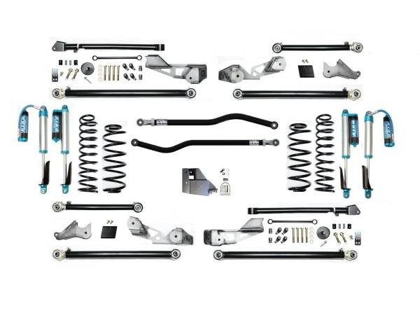 EVO Manufacturing - EVO MFG JLU Diesel 4.5&quot; JLU High Clearance Long Arm PLUS w/  EVO SPEC King 2.5 Shocks with Adjusters - EVO-3056DPKA - Image 1