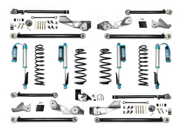 EVO Manufacturing - EVO MFG JLU 4.5&quot; JLU High Clearance Long Arm w/ EVO SPEC King 2.5 Shocks with Adjusters - EVO-3056KA - Image 1