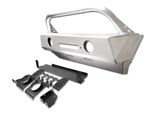 EVO Manufacturing - EVO Jeep Wrangler JL/Gladiator Front Alumilite Bumper. With Fog Lights Provisions, Hoop and Skid Combo - EVO-3110ALC - Image 1