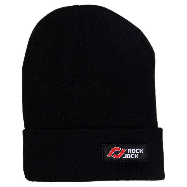 RockJock 4x4 - RockJock Beanie. Black w/ red and white RockJock logo patch. One size fits all. - 716002-1 - Image 1