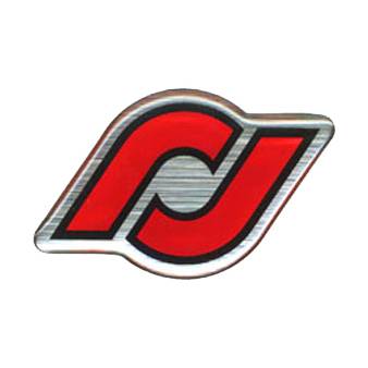 RockJock 4x4 - RockJock Sticker, Epoxy Dome (1 in. Tall x 1.6 in. Wide, Red, Black and Silver) - 9012RJ - Image 1