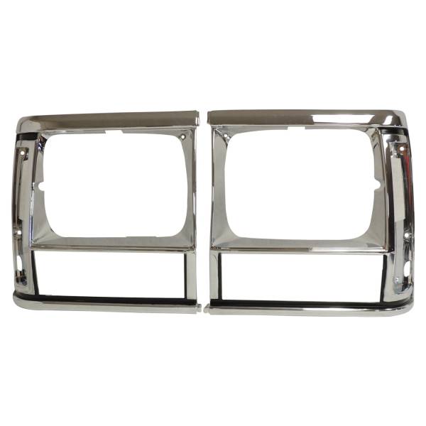 Crown Automotive Jeep Replacement - Crown Automotive Jeep Replacement Headlight Bezel Set for 1991-1996 Jeep XJ Cherokee and MJ Comanche  -  55034078K - Image 1