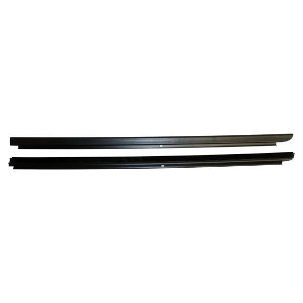 Crown Automotive Jeep Replacement - Crown Automotive Jeep Replacement Fr. Outer Door Glass Weatherstrip Set for 07-18 JK Wrangler w/ Full Steel Doors  -  55395268K - Image 1