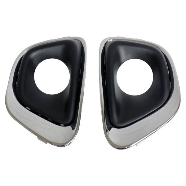 Crown Automotive Jeep Replacement - Crown Automotive Jeep Replacement Front Chrome Fog Lamp Bezel Set for 2014-2017 Jeep MK Compass  -  68213204K - Image 1