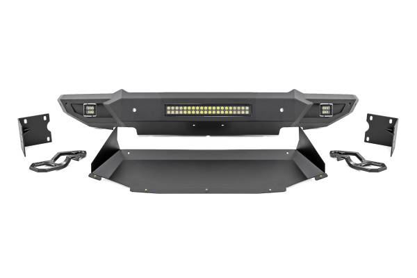 Rough Country - Rough Country Front Bumper w/Skid Plate & Tow Hooks  -  10808ATH - Image 1