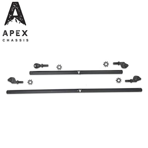 Apex Chassis Steering & Suspension Parts | 1350 Offroad - Apex Driveshaft HD 1 Ton Tie Rod & Drag Link Assembly, Black Aluminum, No-Flip - KIT150-NoFlip - Image 1