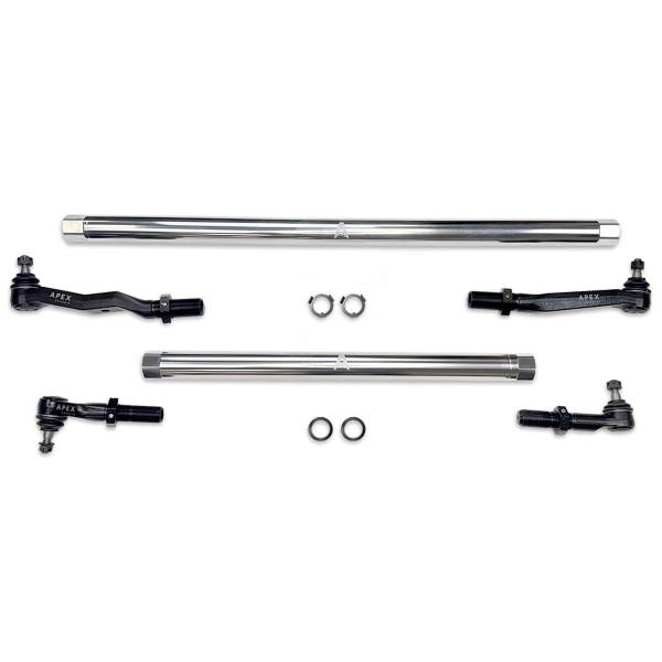 Apex Chassis Steering & Suspension Parts | 1350 Offroad - Apex Driveshaft HD ProLock Polished Aluminum Tie Rod & Drag Link Assembly - KIT380-POL - Image 1
