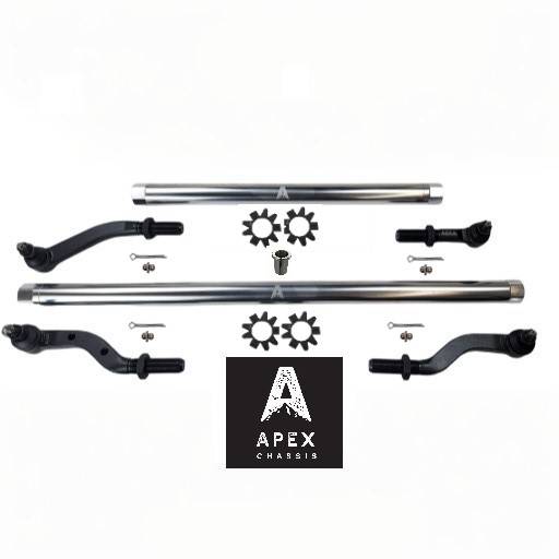 Apex Chassis Steering & Suspension Parts | 1350 Offroad - Apex Driveshaft HD Polished Aluminum Tie Rod & Drag Link Axle Swap Kit Currie 70-in Jeep JK 2.5T, Flip - KIT601F-C70 - Image 1