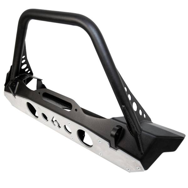 Artec Industries Jeep Axle Trusses & Fabrication Parts | 1350 Of - Artec Powdercoat Nighthawk Mid-tube Stinger Front Bumper with Aluminum Skid for JK, JL, & JT - Black Powdercoat - JJ8045 - Image 1