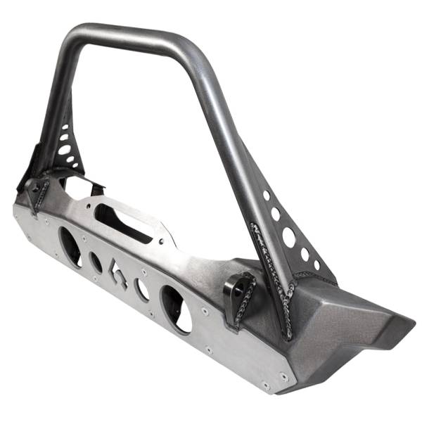 Artec Industries Jeep Axle Trusses & Fabrication Parts | 1350 Of - Artec Bare Steel Nighthawk Mid-tube Stinger Front Bumper with Aluminum Skid for JK, JL, & JT - Bare Steel - JJ8030 - Image 1