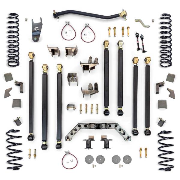 Clayton Off Road Suspension & Lift Kits | 1350 Offroad - Clayton Jeep Wrangler 4.0-in Pro Series 3 Link Long Arm Lift Kit with Rear 5-in Stretch 1997-2006 TJ - COR-3605112 - Image 1
