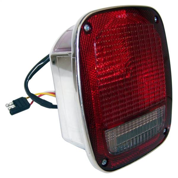 Crown Automotive Jeep Replacement Parts | 1350 Offroad - Crown Tail Light Assembly, Left, Chrome, with Side Marker - 5758255C - Image 1