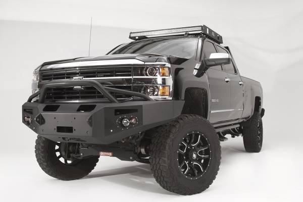 Fab Fours Bumpers & Off-Road Armor | 1350 Offroad - Fab Fours Premium Winch Front Bumper, Black Powder Coat, with Pre-Runner Grill Guard, with Sensors - CH14-C3052-1 - Image 1