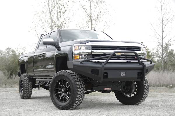 Fab Fours Bumpers & Off-Road Armor | 1350 Offroad - Fab Fours Elite Front Ranch Bumper, Black Powder Coat, with Pre-Runner Grill Guard & Tow Hooks - CH14-Q3062-1 - Image 1