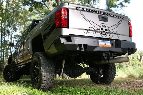 Fab Fours Bumpers & Off-Road Armor | 1350 Offroad - Fab Fours Premium Rear Bumper, Bare Steel, with Sensors - CH14-W3051-B - Image 1