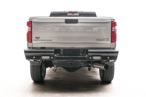 Fab Fours Bumpers & Off-Road Armor | 1350 Offroad - Fab Fours Black Steel Ranch Rear Bumper, with Steel Tread Plate - CH20-T4950-1 - Image 1