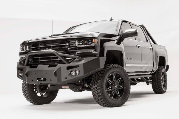 Fab Fours Bumpers & Off-Road Armor | 1350 Offroad - Fab Fours Premium Winch Front Bumper, Black Powder Coat, with Pre-Runner Guard - CS16-F3852-1 - Image 1