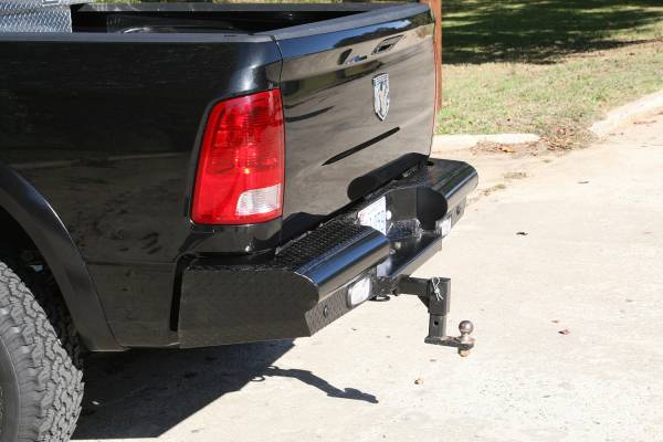 Fab Fours Bumpers & Off-Road Armor | 1350 Offroad - Fab Fours Black Steel Ranch Rear Bumper, Black Powder Coat - DR03-T1050-1 - Image 1