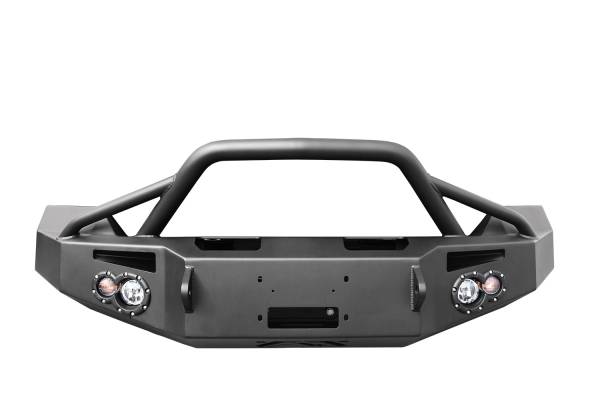 Fab Fours Bumpers & Off-Road Armor | 1350 Offroad - Fab Fours Premium Winch Front Bumper, Black Powder Coat, with Pre-Runner Grill Guard - DR13-H2952-1 - Image 1