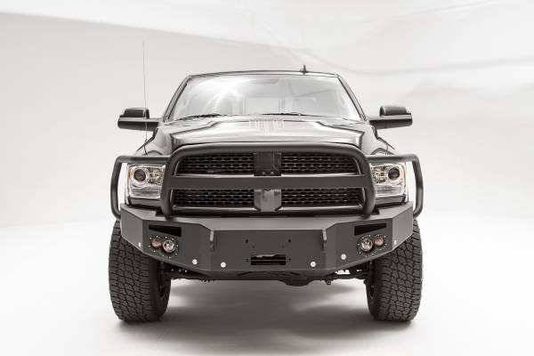 Fab Fours Bumpers & Off-Road Armor | 1350 Offroad - Fab Fours Premium Winch Front Bumper, Black Powder Coat, with Full Guard, with Sensors - DR16-C4050-1 - Image 1