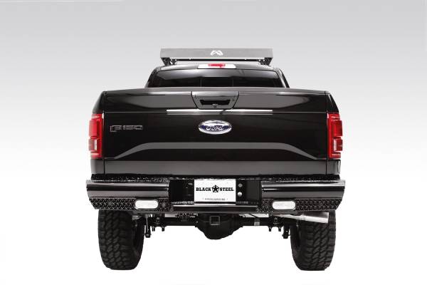 Fab Fours Bumpers & Off-Road Armor | 1350 Offroad - Fab Fours Black Steel Ranch Rear Bumper, Black Powder Coat - FF15-T3250-1 - Image 1