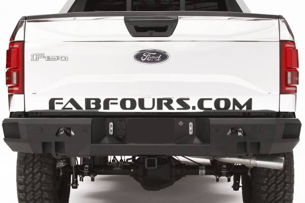 Fab Fours Bumpers & Off-Road Armor | 1350 Offroad - Fab Fours Premium Rear Bumper, Black Powder Coat, with Sensors - FF15-W3251-1 - Image 1